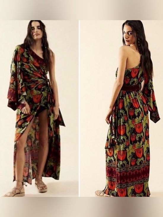 Free People Dresses & Skirts - Free People Pardon My French Maxi Dress Size M Tropical Vacation MSRP $228